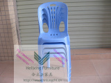 厂家特价户外休闲靠背椅蓝色塑料椅无扶手沙滩椅塑胶餐椅多种颜色