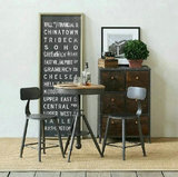 美式实木复古家具铁艺圆形咖啡桌奶茶店餐桌椅组合休闲桌椅套件