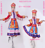 新款蒙古舞蹈服装女少数民族演出服内蒙合唱广场舞表演服草原裙袍