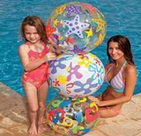 INTEX正品流行沙滩球 59040宝宝海滩透明充气球 充气水球直径51CM