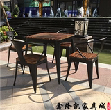 星巴克咖啡露台户外桌椅组合套件 庭院防腐塑木家具阳台室外桌椅