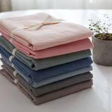 日式简约无印良品全棉水洗棉床单床笠单件 纯色素色1.5 1.8m米