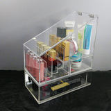 桌面收纳盒 透明亚克力 化妆品 台阶型口红唇膏收纳盒 带盖防尘