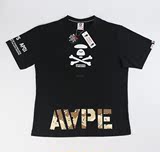 2016夏新款潮牌AAPE正品骷髅猿人头迷彩字母短袖T恤 2575