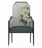 新中式餐椅 个性设计师家具 餐厅酒楼包厢实木艺术椅子 牡丹花椅