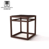 新中式实木小矮凳子禅意方墩茶几方凳换鞋凳明清古典禅意家具板凳