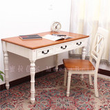 地中海实木儿童书桌椅电脑桌 美式简约实木储物写字台家具定制
