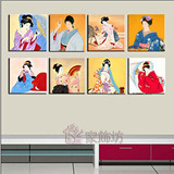 日本人物 寿司店装饰画 日式餐馆壁画料理店无框画墙画榻榻米挂画