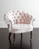 新款美式乡村布艺公主单人休闲沙发椅 欧式法式时尚个性卧室沙发