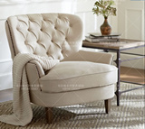 新款美式乡村简约时尚沙发椅 客厅书房单人软包椅子 欧式单人沙发