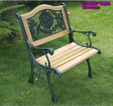 单人椅铁艺休闲椅广场户外凳子防腐实木靠背座椅室外园林公园椅子