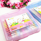 包邮韩国poody 专业儿童涂鸦油画笔 48色油画棒 礼品塑盒装 48色