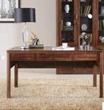 黑胡桃书桌实木办公桌简约高端写字桌现代中式书房家具书桌椅定制