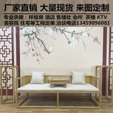 新中式实木罗汉床双人榻 禅意三人沙发 茶楼会所家具定制客厅沙发