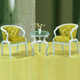 欧式田园阳台小桌椅组合休闲茶几实木桌椅套件卧室咖啡厅洽谈桌椅