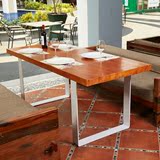 法式做旧餐桌美式乡村实木办公桌长桌原木餐厅大桌复古铁艺会议桌