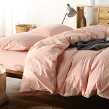 日式简约水洗棉四件套全棉被套床单1.8m/1.5m米纯棉床上用品4件套