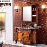 欧式仿古浴室柜红橡木雕花落地实木古典卫浴柜双盆镜柜洗脸柜组合