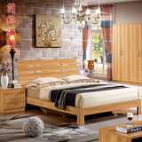 卧室板式组装双人床简约现代1.2米1.5米1.8米储物床大床包邮
