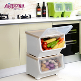 果蔬篮 厨房收纳箱 放水果蔬菜 可移动带轮 侧开式 储物柜 置物架