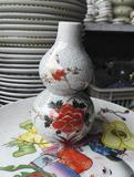 古玩陶瓷器高档仿古官窑开片裂纹青釉花瓶古典客厅家装饰品摆件