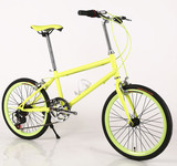 死飞自行车20寸DIY配色荧光学生男女款公路复古变速荧光彩色单车