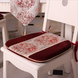欧式高档实木椅子复古坐垫金丝刺绣奢华布艺餐椅垫加厚防滑海绵垫