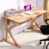 实木电脑桌台式家用现代简约书桌北欧简易创意学习桌子写字台