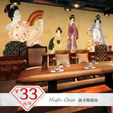 日式浮世绘仕女古代和服美女大型壁画料理寿司沐足会所墙纸壁纸