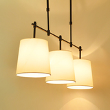 美式创意复古餐厅灯简约吧台餐吊灯三头宜家卧室客厅布艺吊灯灯具