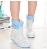 包邮秋冬季新款雨鞋女韩版防滑防水胶鞋加绒保暖中筒雨靴时尚水鞋
