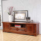 全实木美式电视柜 1.5米1.8米胡桃木电视柜厅柜 简约现代客厅家具