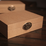 复古空白牛皮纸盒子 高档个性礼品盒包装盒小号精品收纳收藏盒子