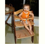 德国i'coo外贸原单婴儿童实木餐椅可调成长型吃饭BB高脚餐桌双色