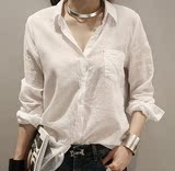 现货：韩国代购 Naning9正品 女新 休闲衣袋设计宽松基本衬衫