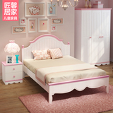 全实木儿童床女孩 公主床1.5粉色韩式田园套房家具 实木床单人床