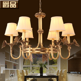 美式乡村纯铜灯饰 全铜客厅餐厅吊灯 简欧欧式简约书房卧室灯具