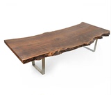 仿古不规则实木餐桌洽谈桌美式办公桌LOFT铁艺办公桌会议桌工作台