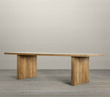 北欧宜家复古长方形餐桌实木办公桌大型会议桌西餐厅餐桌椅组合