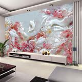 3D立体无缝壁画大型客厅沙发电视背景墙壁纸墙布中式玉雕无纺布