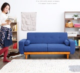 北欧宜家日式小户型实木布艺沙发 休闲客厅单人双人三人沙发椅