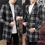 春季韩版修身男士风衣青少年流行个性非主流薄款大衣男装新春外套