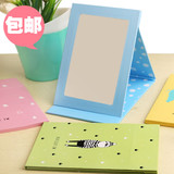 包邮/韩版大号纸质化妆镜随身便携卡式折叠立式台式桌面学生宿舍