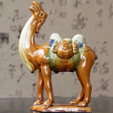 唐三彩马陶瓷马摆件骆驼摆件对马驼客厅摆件家居装饰品礼品工艺品