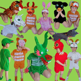 十二生肖儿童动物表演服装成人演出老鼠牛老虎小兔子猴子小猪小马
