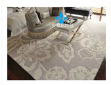 紫灰色大花纯进口羊毛欧美式地毯办公室客厅卧室满铺工程地毯定制