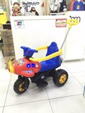 乐康儿童电动车摩托车三轮车多功能飞机烤漆汽车护栏可坐玩具童