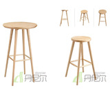 北欧实木吧椅意大利设计师西餐厅高脚椅咖啡店高脚吧凳酒吧台椅子