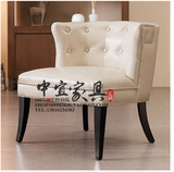 欧式实木包皮餐椅美式休闲沙发凳咖啡会所洽谈椅高档装饰靠背椅凳