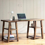 美式复古办公桌 简约现代实木书画桌家用工作台写字桌电脑桌餐桌